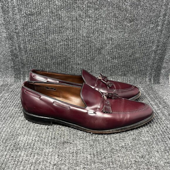 Allen Edmonds Grayson Tassel Loafers Burgundy Oxblood Dress Shoes Leather 15 D - Picture 1 of 9